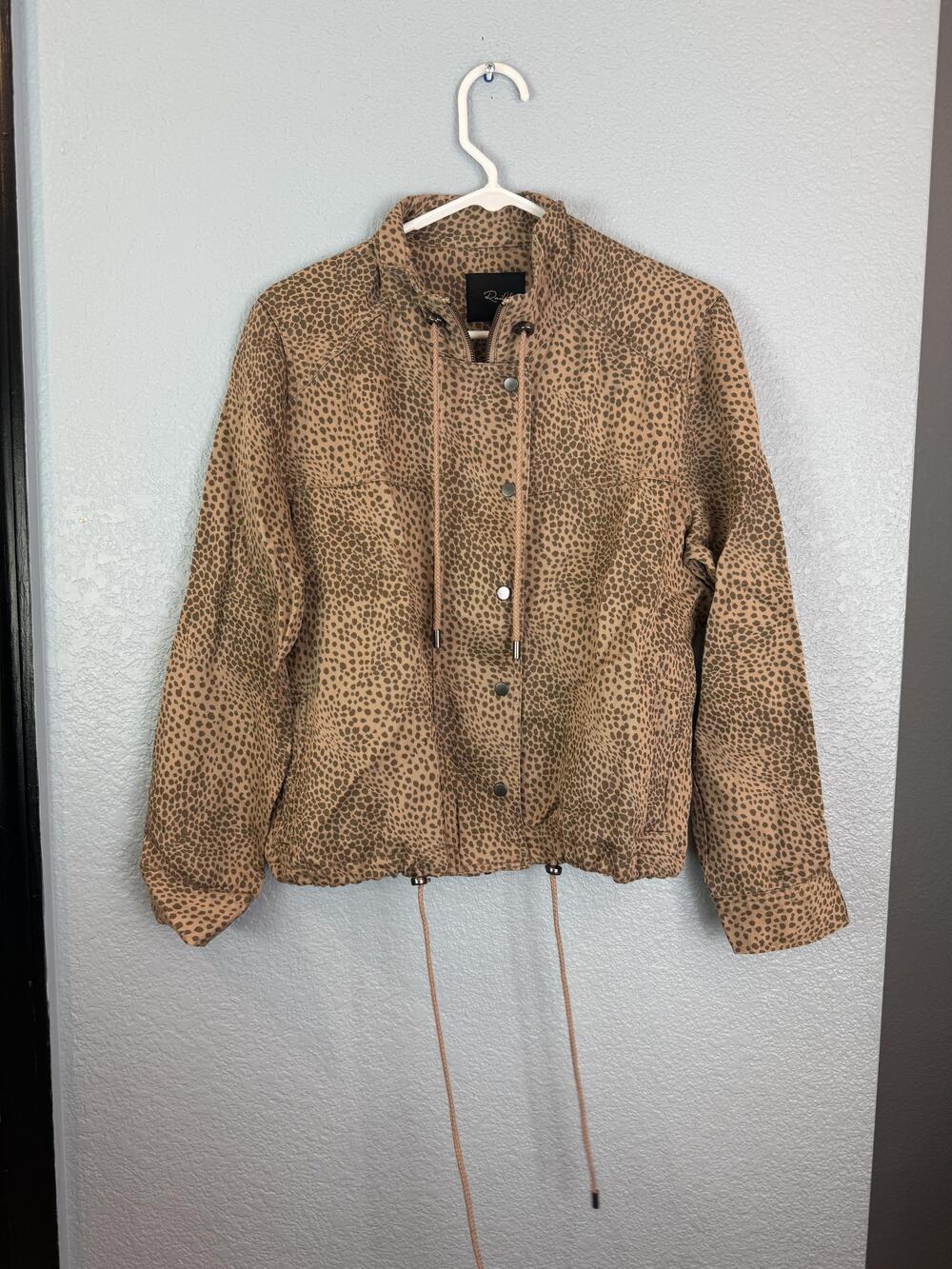 Rails Jacket Womens Medium Brown Tennessee Tawny Spots Animal Print Linen Blend